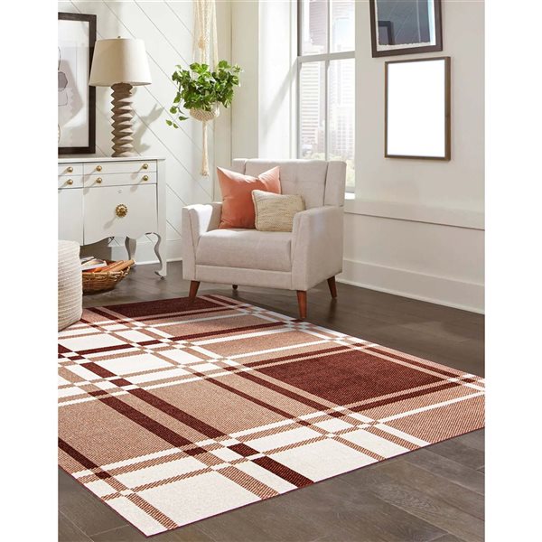 ECARPET Aqua Roma 6-ft x 9-ft Copper Rectangular Area rug