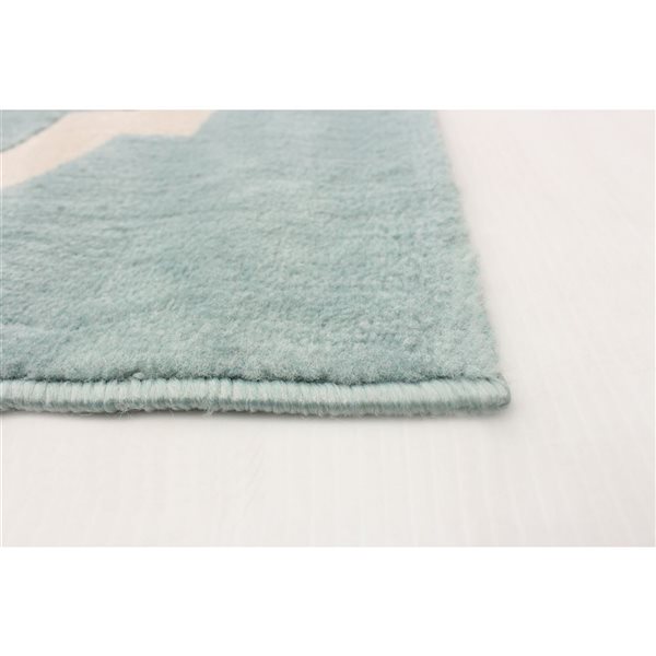 Tapis Arbour par ECARPET rectangulaire aqua de 4,5 pi x 6,5 pi