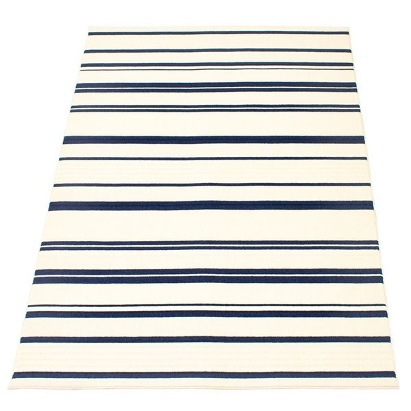 ECARPET Arthur 6.5-ft x 9.5-ft Ivory and Blue Rectangular Area rug