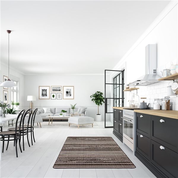 ECARPET Cabana 3.25-ft x 4.5-ft Chocolate Rectangular Area rug