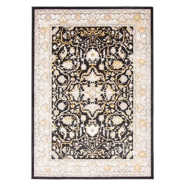 ECARPET Aqua Legacy 8-ft x 10-ft Black Rectangular Area rug