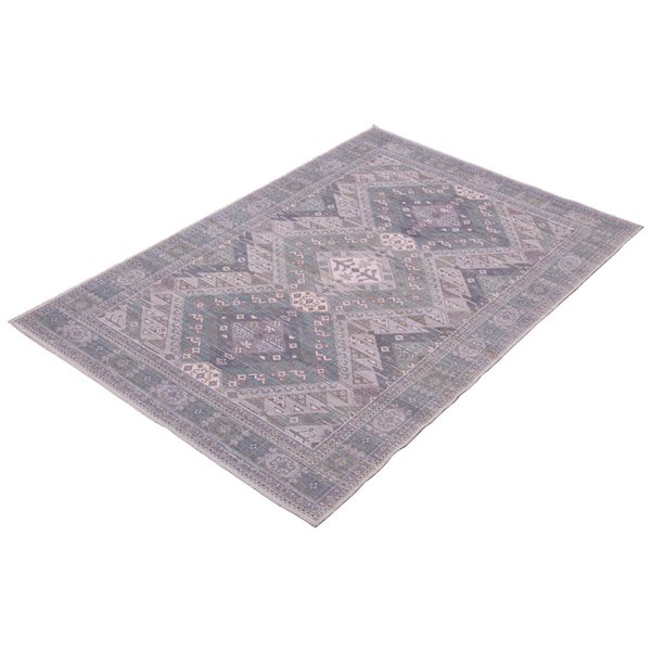 Tapis Afshar par ECARPET rectangulaire gris de 8 pi x 10 pi