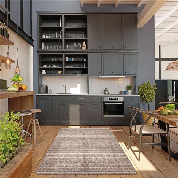 ECARPET Cabana 4.5-ft x 6-ft Taupe Rectangular Area rug