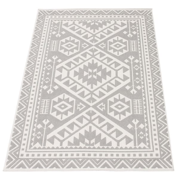 ECARPET Aaya 4.5-ft x 6.5-ft Light Grey Rectangular Area rug