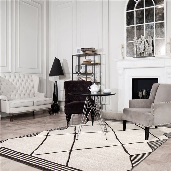 ECARPET Amina 5.25-ft x 7.25-ft Ivory Rectangular Area rug