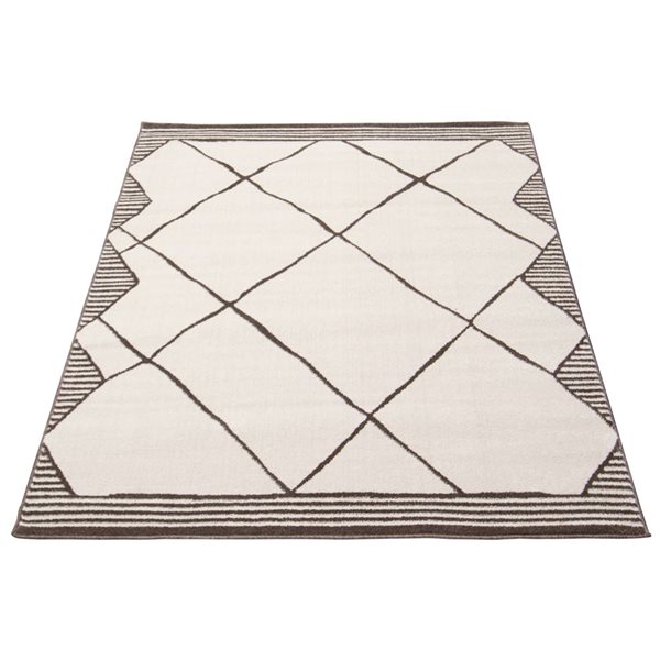 ECARPET Amina 5.25-ft x 7.25-ft Ivory Rectangular Area rug