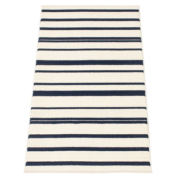 ECARPET Arthur 3-ft x 5-ft Ivory and Blue Rectangular Area rug