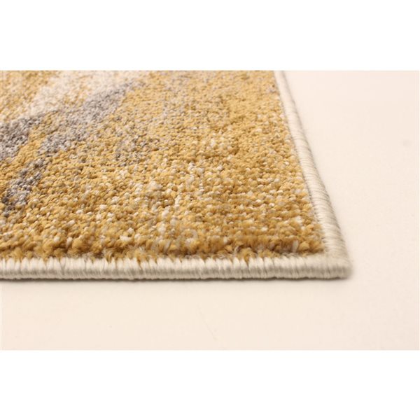 ECARPET Cora 5.25-ft x 7.25-ft Ivory and Gold Rectangular Area rug