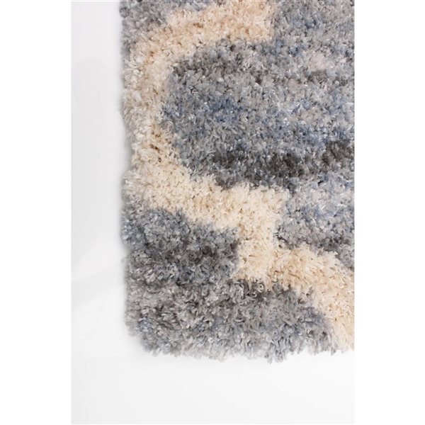 ECARPET Annica 4-ft x 5.5-ft Grey and Light Blue Rectangular Area rug