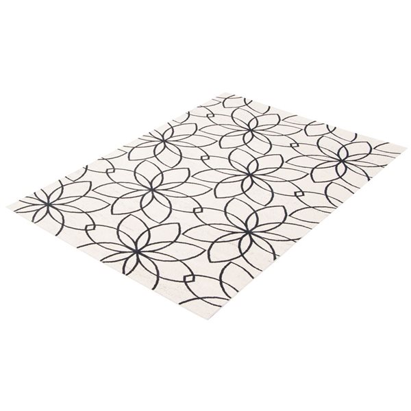 ECARPET Aqua Terali 3-ft x 5-ft Ivory Rectangular Area rug