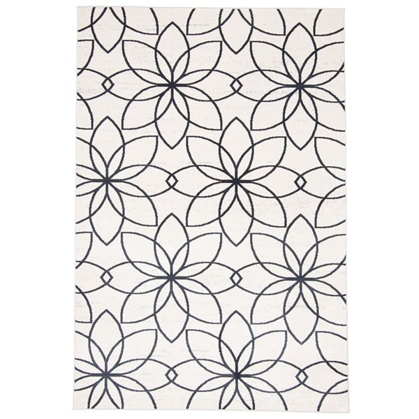 ECARPET Aqua Terali 3-ft x 5-ft Ivory Rectangular Area rug