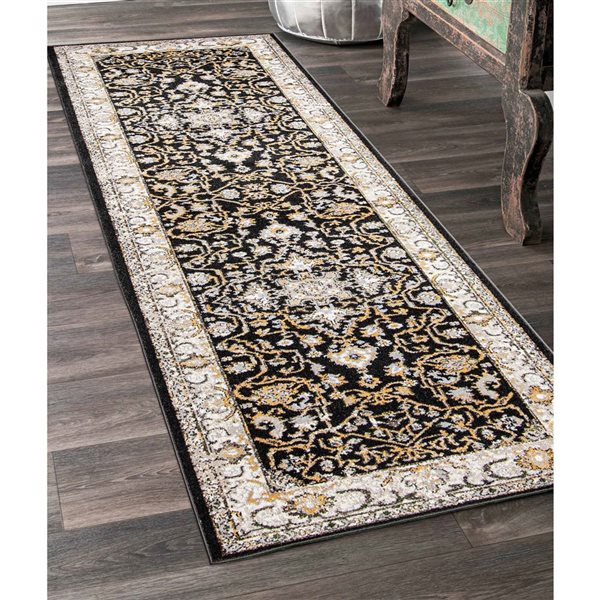 ECARPET Aqua Legacy 2.5-ft x 8-ft Black Rectangular Runner