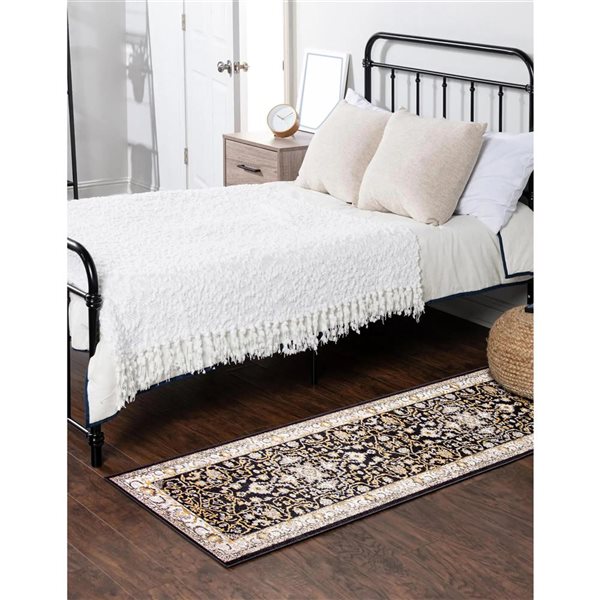 ECARPET Aqua Legacy 2.5-ft x 8-ft Black Rectangular Runner