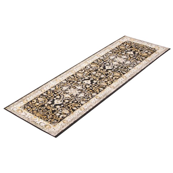 ECARPET Aqua Legacy 2.5-ft x 8-ft Black Rectangular Runner