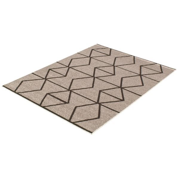 ECARPET Ana 5.25-ft x 7.25-ft Grey and Brown Rectangular Area rug