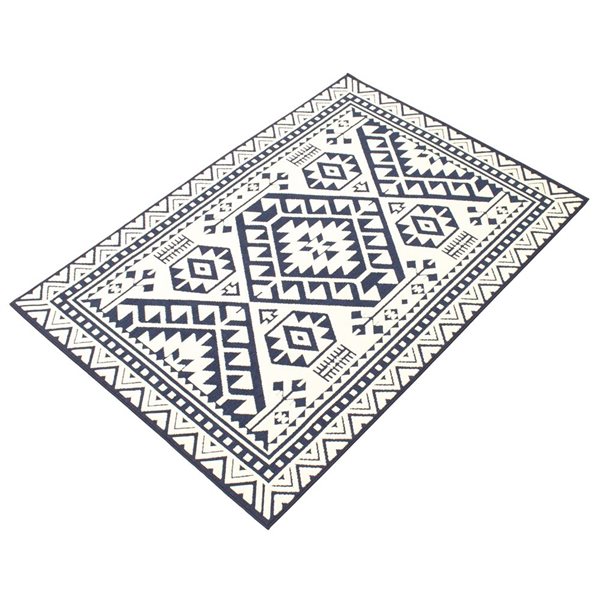 Tapis Aaya par ECARPET rectangulaire bleu de 5,25 pi x 7,5 pi