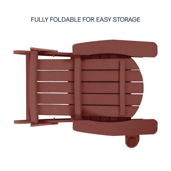 Inspired Home Kamya Brick Plastic Stationary Adirondack Chair