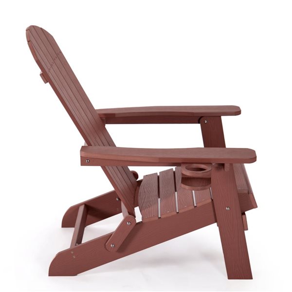 Inspired Home Kamya Brick Plastic Stationary Adirondack Chair