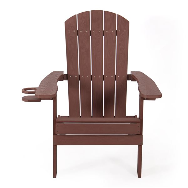 Inspired Home Kamya Brick Plastic Stationary Adirondack Chair