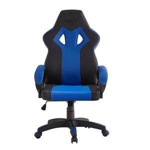 Loungie Kimora Navy Blue Ergonomic Adjustable Height Swivel Faux Leather Gaming Chair