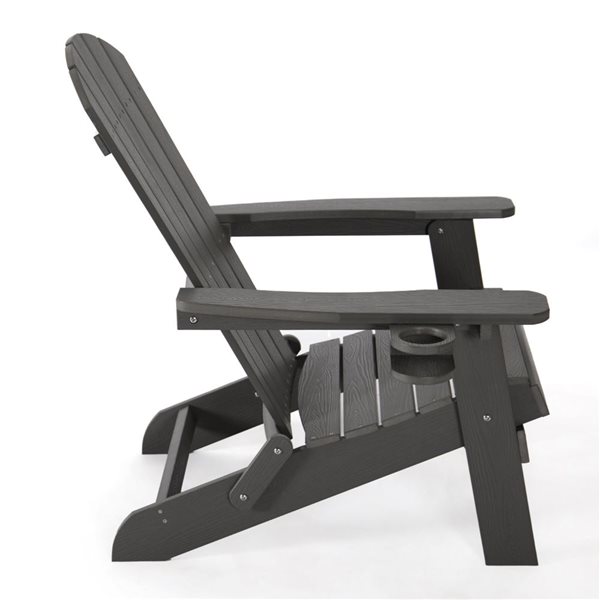 Inspired Home Kamya Black Plastic Stationary Adirondack Chair