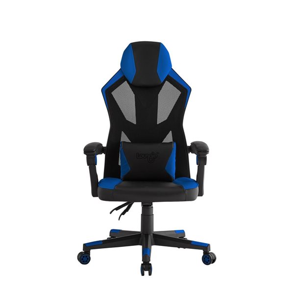 Loungie Hadleigh Navy Blue Ergonomic Adjustable Height Swivel Faux Leather Gaming Chair