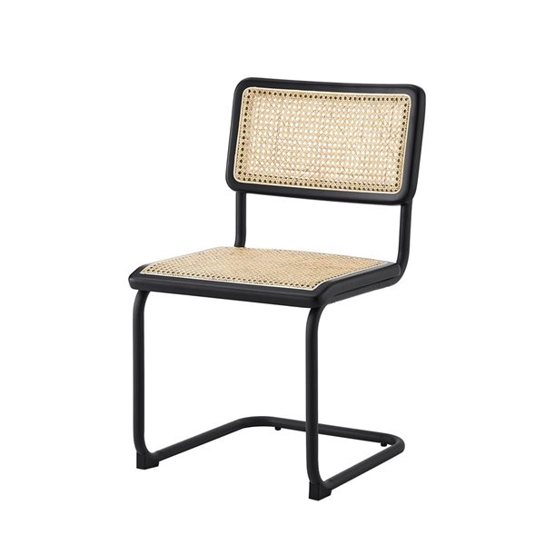 Loft Lyfe Anslee Contemporary Black Dining Chair Wood Frame