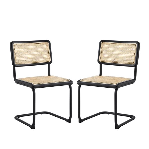 Loft Lyfe Anslee Contemporary Black Dining Chair Wood Frame