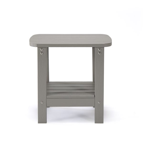Inspired Home Keiry Light Grey 15in x 18in Weatherproof Faux Wood