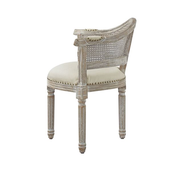 Rustic Manor Edmond Modern Cream White Linen Accent Chair
