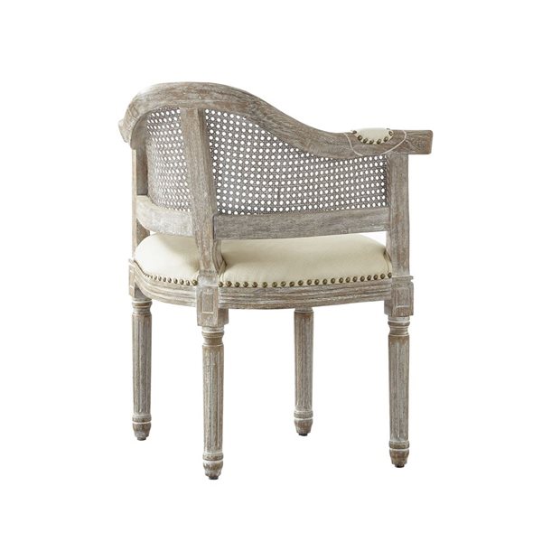 Rustic Manor Edmond Modern Cream White Linen Accent Chair