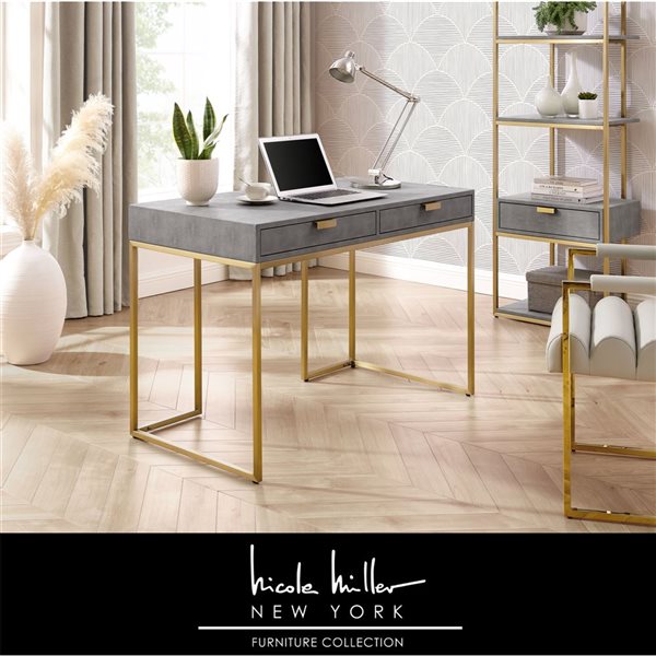 Grey gold deals desk