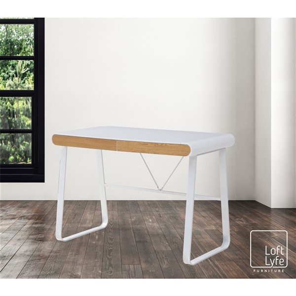 Loft Lyfe Adalynne 43.3-in White Writing Desk