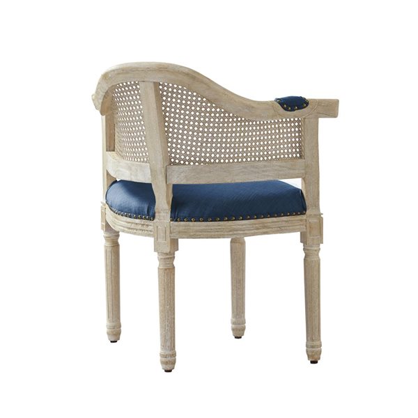 Rustic Manor Edmond Modern Navy Blue Linen Accent Chair