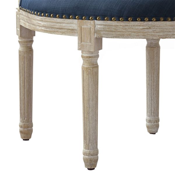 Rustic Manor Edmond Modern Navy Blue Linen Accent Chair