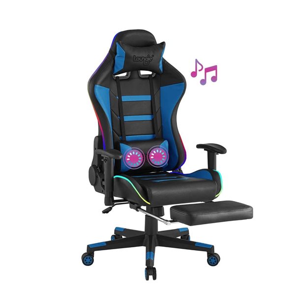 Goplus massage gaming chair with light hot sale