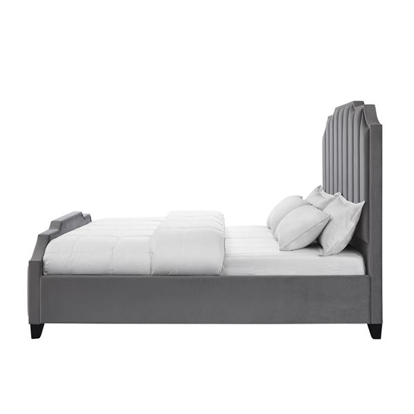 Inspired Home Aizen Grey Queen Platform Bed