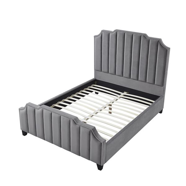 Inspired Home Aizen Grey Queen Platform Bed