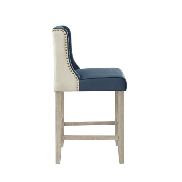 Rustic Manor Norma Navy Blue Counter Height (22in to 26in) PU Leather