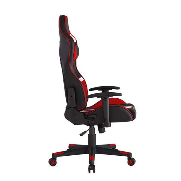 Loungie Harmoni Red Ergonomic Adjustable Height Swivel Faux Leather Gaming Chair