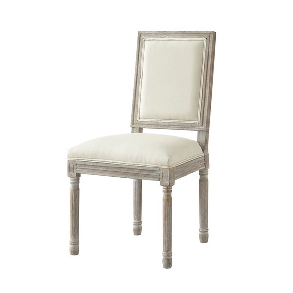 Rustic Manor Talan Contemporary Upholstered Cream White Linen Dining ...