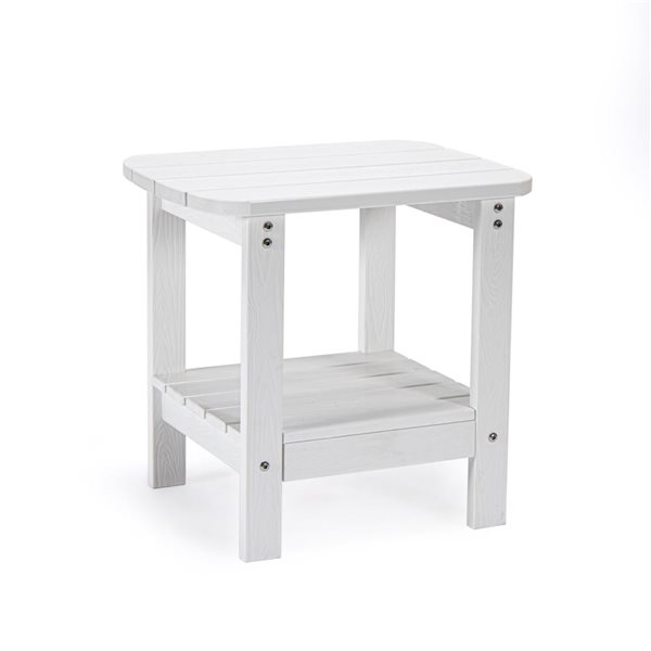 Inspired Home Keiry White 15-in x 18-in Weatherproof Faux Wood Outdoor ...