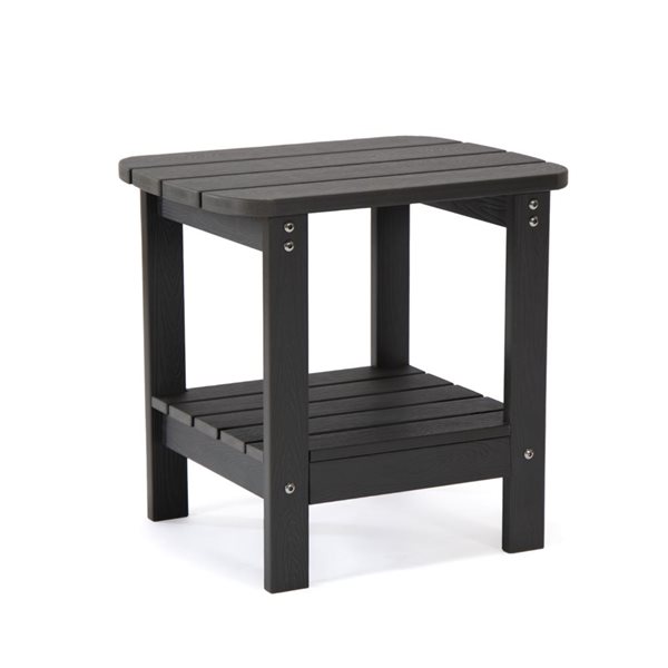 Inspired Home Keiry Black 15in x 18in Weatherproof Faux Wood Outdoor