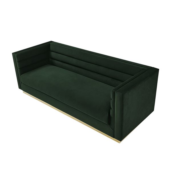 Inspired Home Annemarie Modern Hunter Green Velvet Sofa