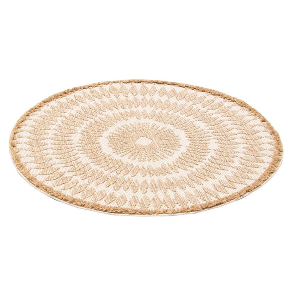 Tapis d'intérieur Manon 6pi 3po x 6pi 3po rond taupe par ECARPET