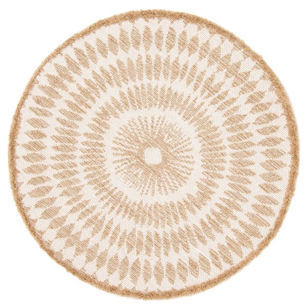 ECARPET Manon Taupe 6-ft 3-in x 6-ft 3-in Round Indoor Area rug