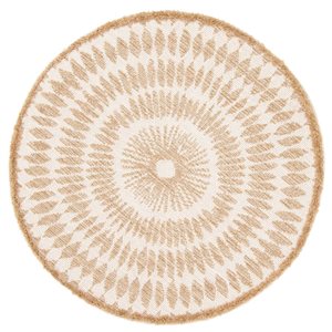 ECARPET Manon Taupe 6-ft 3-in x 6-ft 3-in Round Indoor Area rug