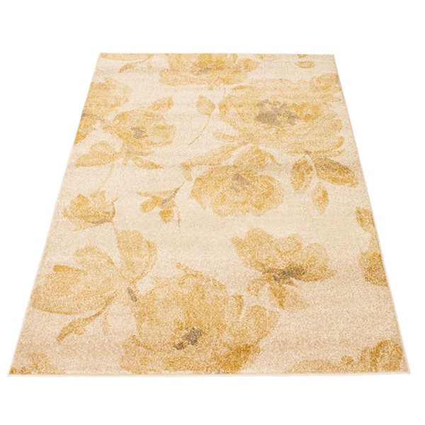 ECARPET Karina Ivory/Gold 7-ft 10-in x 10-ft 2-in Rectangular Indoor Area rug