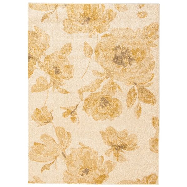 ECARPET Karina Ivory/Gold 7-ft 10-in x 10-ft 2-in Rectangular Indoor Area rug