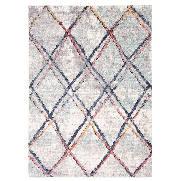 Tapis d'intérieur Morocco Abstract 8pi x 10pi rectangulaire ivoire/gris par ECARPET